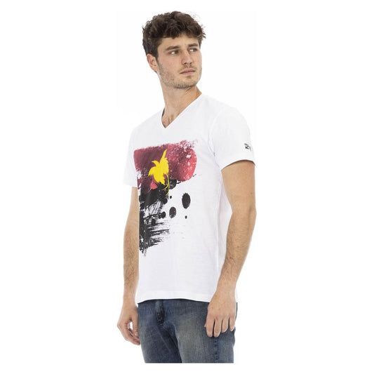 Trussardi Action White Cotton Men T-Shirt Trussardi Action Light Gray