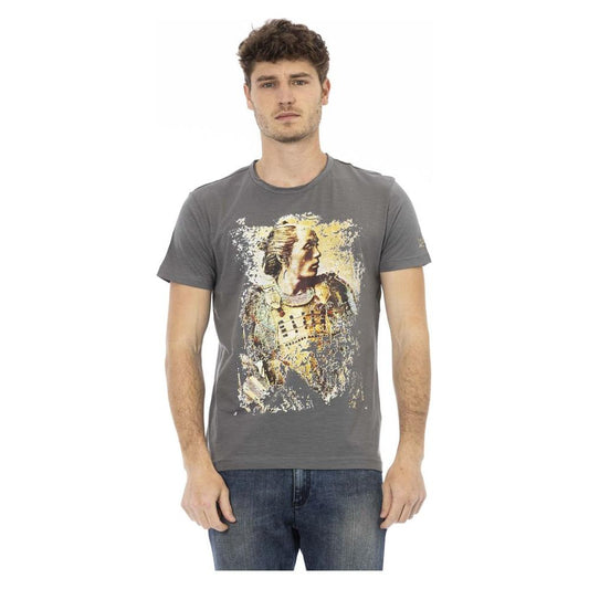 Trussardi Action Gray Cotton Men T-Shirt Trussardi Action Dim Gray