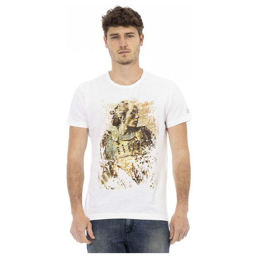 Trussardi Action White Cotton Men T-Shirt Trussardi Action Light Gray