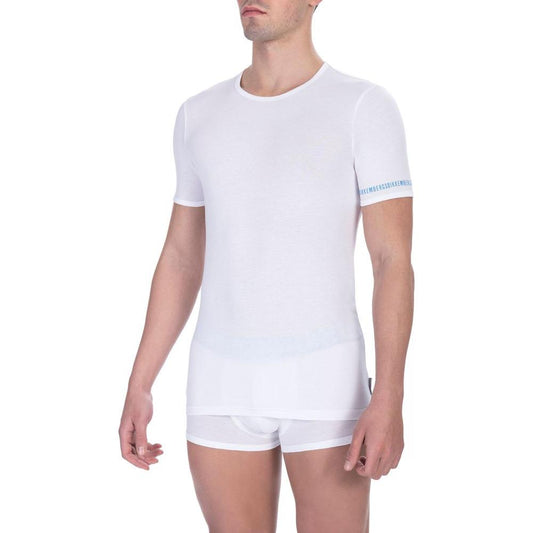 Bikkembergs White Cotton Men T-Shirt Twin Pack Bikkembergs Lavender