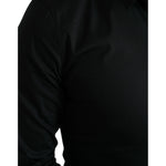 Dolce & Gabbana Black Cotton Stretch Slim Formal Dress Shirt
