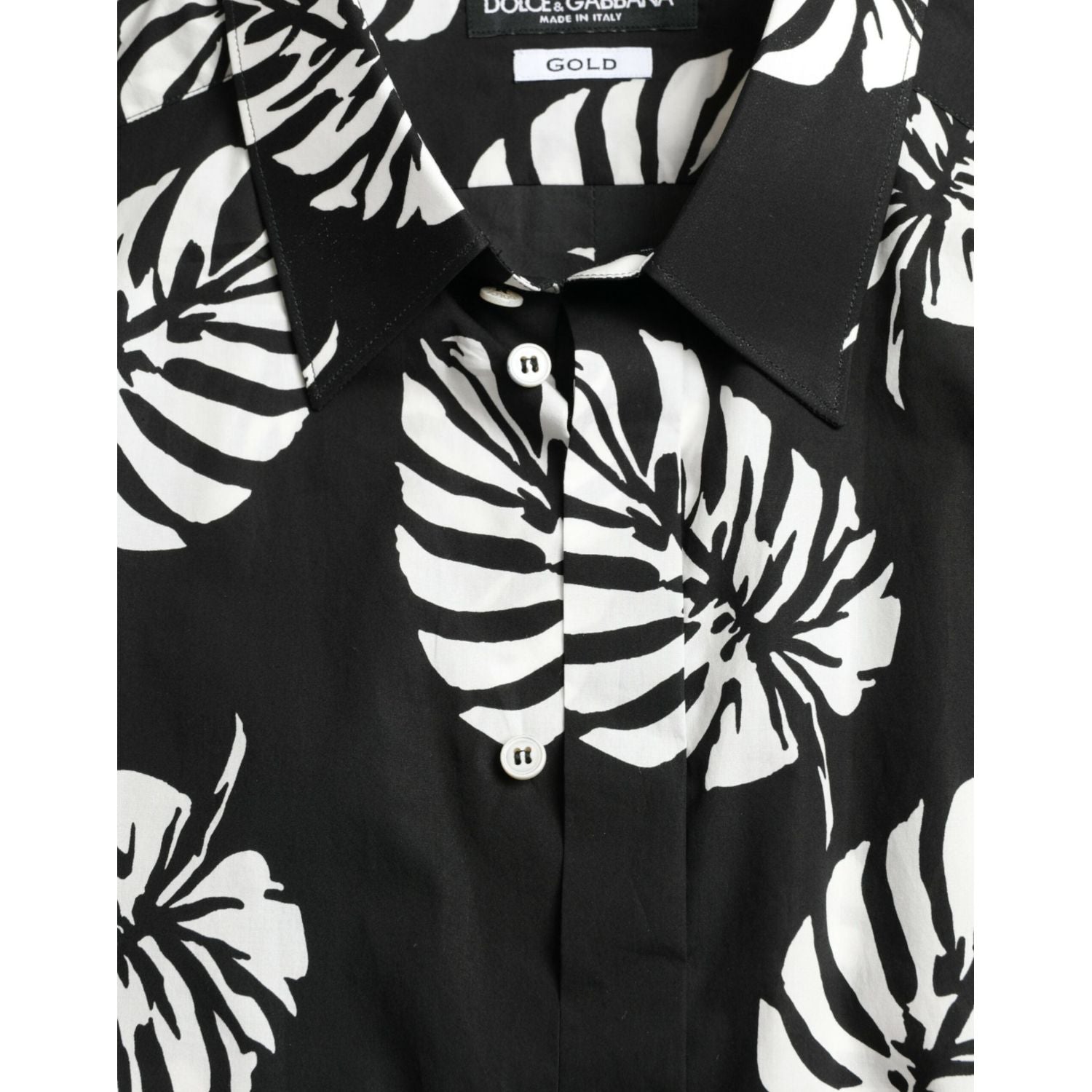 优雅树叶印花修身衬衫