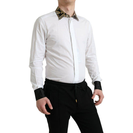 Dolce & Gabbana Elegant Gold Detail Dress Shirt Dolce & Gabbana Black