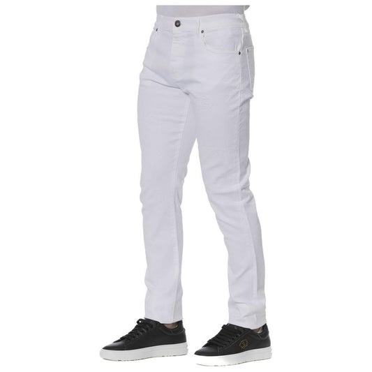 Trussardi Jeans White Cotton Men Jeans Trussardi Jeans Light Gray