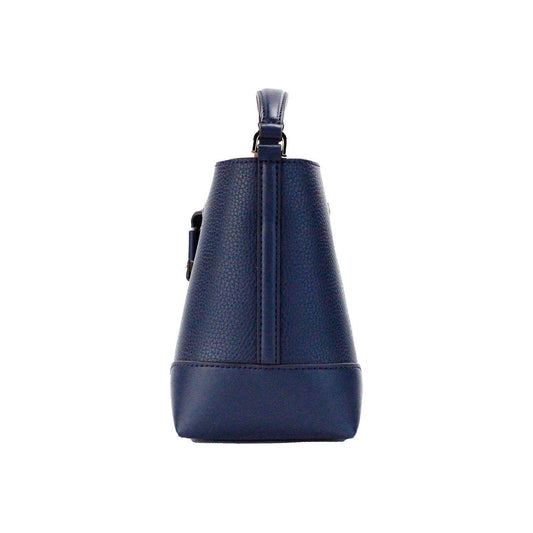 Michael Kors Mercer Small Navy Pebbled Leather Bucket Crossbody Bag Purse Michael Kors Dark Slate Gray