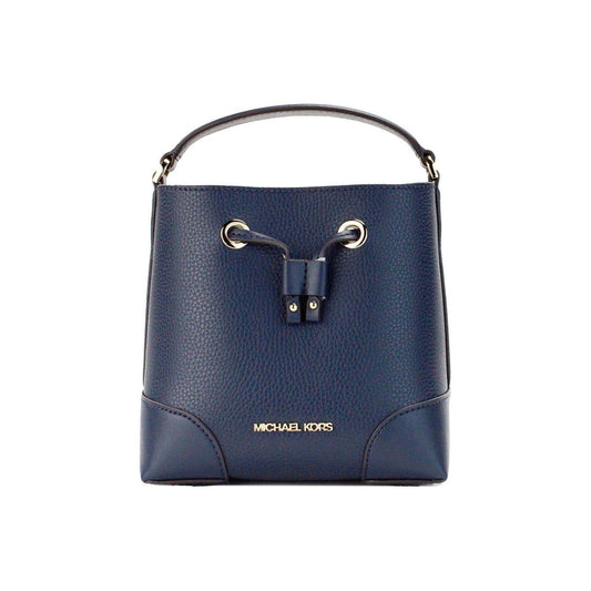 Michael Kors Mercer Small Navy Pebbled Leather Bucket Crossbody Bag Purse Michael Kors Dark Slate Gray