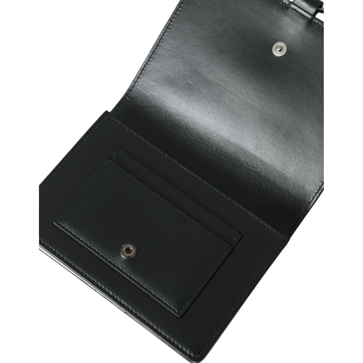 حامل بطاقات جلدي أنيق مزين بالكريستال من دولتشي آند غابانا