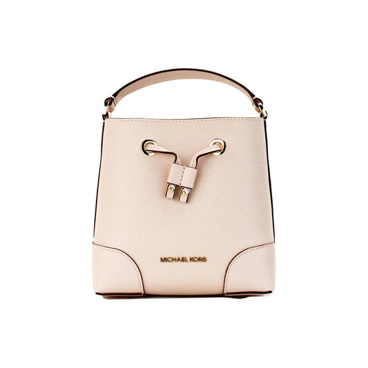Michael Kors Mercer Small Powder Blush Pebble Leather Bucket Crossbody Bag Purse Michael Kors Light Gray