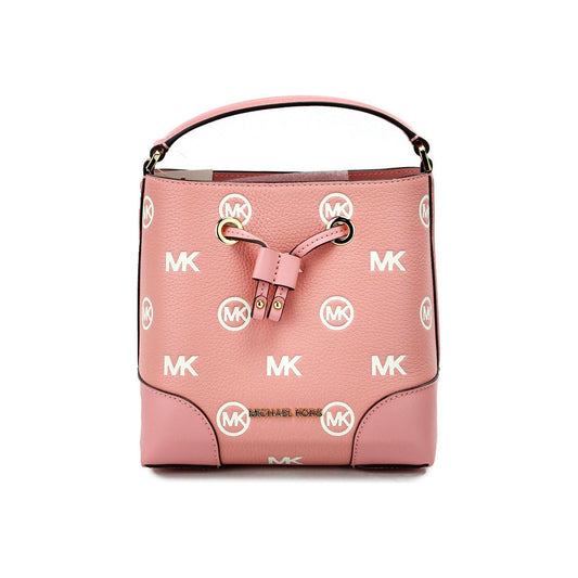 Michael Kors Mercer Small Primrose Embossed Drawstring Bucket Messenger Bag Michael Kors Tan