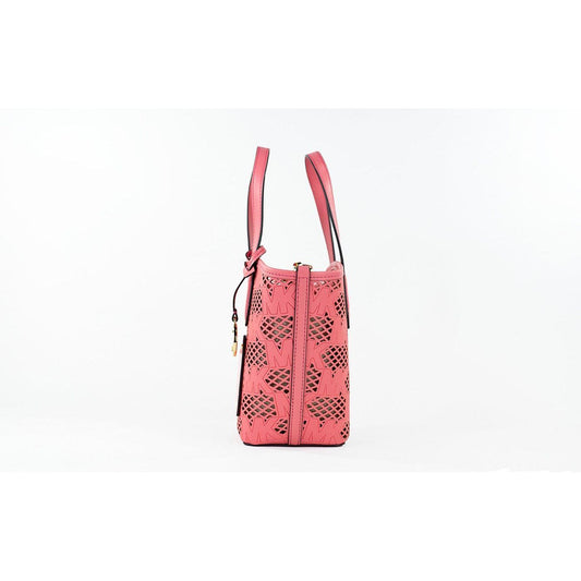 Michael Kors Kimber Small Tea Rose Leather 2-in-1 Zip Tote Messenger Bag Purse Michael Kors White Smoke