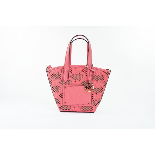 Michael Kors Kimber Small Tea Rose Leather 2-in-1 Zip Tote Messenger Bag Purse Michael Kors Misty Rose