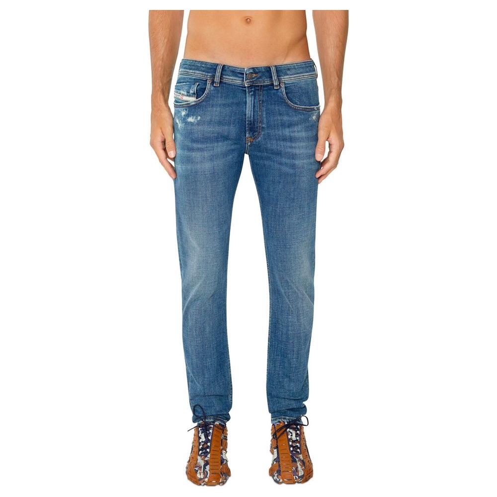 Diesel Blue Cotton Men Skinny Jean