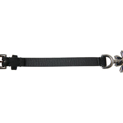 Dolce & Gabbana Black Daisy Crystal Dauphine Waist Belt