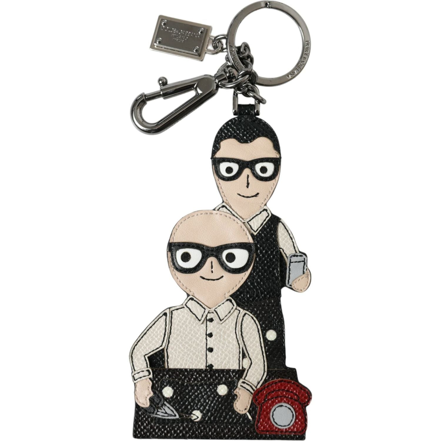 Dolce & Gabbana Leather Dominico Stefano #DGFAMILY Logo Badge Keychain