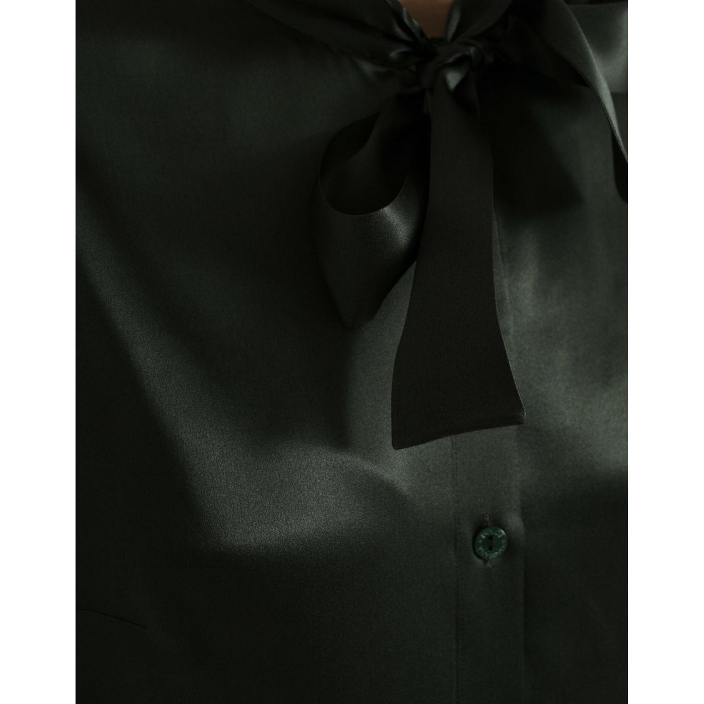 Dolce & Gabbana Gray Long Sleeves Ascot Collar Blouse Top