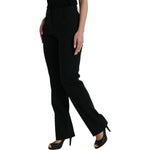 Dolce & Gabbana Black Wool Mid Waist Tapered Pants PAN75092-38
