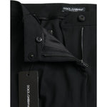 Dolce & Gabbana Black Wool Mid Waist Tapered Pants PAN75092-38
