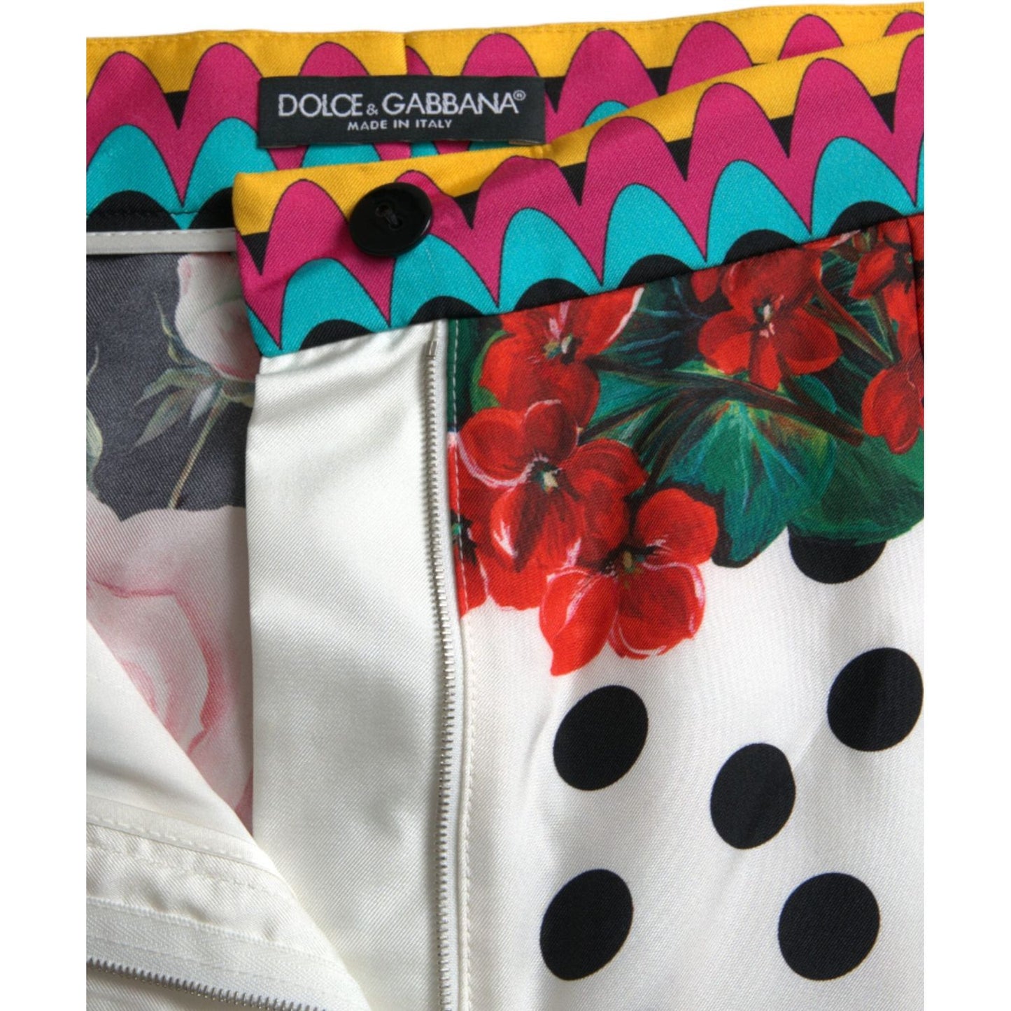 Dolce & Gabbana Multicolor Floral Polka Dot Hot Pants Shorts