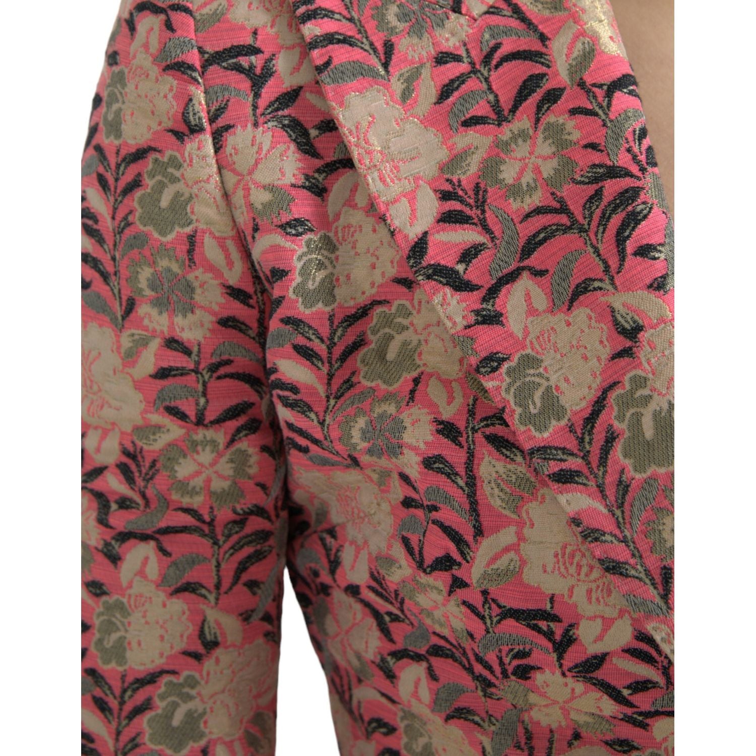 Dolce & Gabbana Pink Floral Jacquard Slim Fit 2 Piece Suit