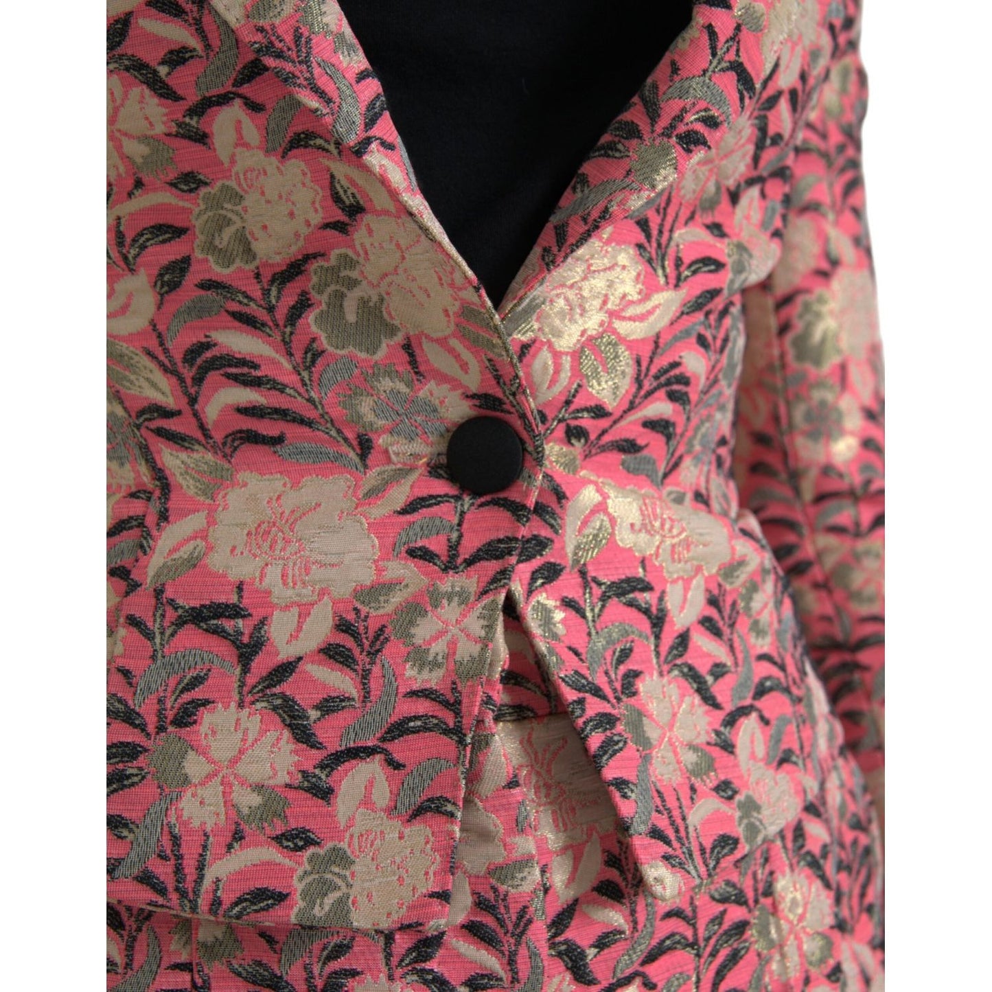 Dolce & Gabbana Pink Floral Jacquard Slim Fit 2 Piece Suit