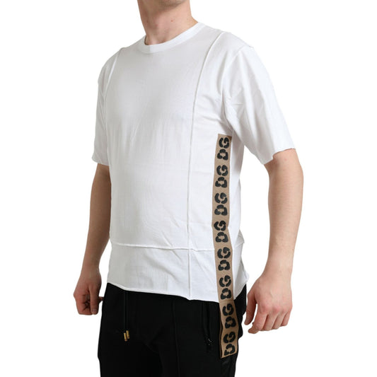 Dolce & Gabbana White Logo Crew Neck Short Sleeves T-shirt Dolce & Gabbana Light Gray