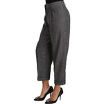 Dolce & Gabbana Gray Wool Pleated Cropped Trouser Pants PAN61337-50