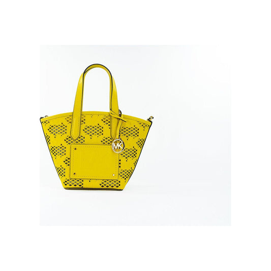 Michael Kors Kimber Small Daffodil Leather 2-in-1 Zip Tote Messenger Bag Purse Michael Kors White Smoke