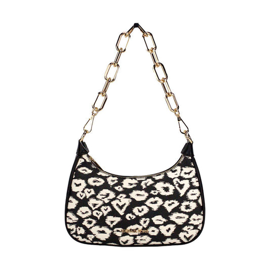 Michael Kors Cora Medium Heart Print PVC Zip Pouchette Crossbody Bag Michael Kors Black