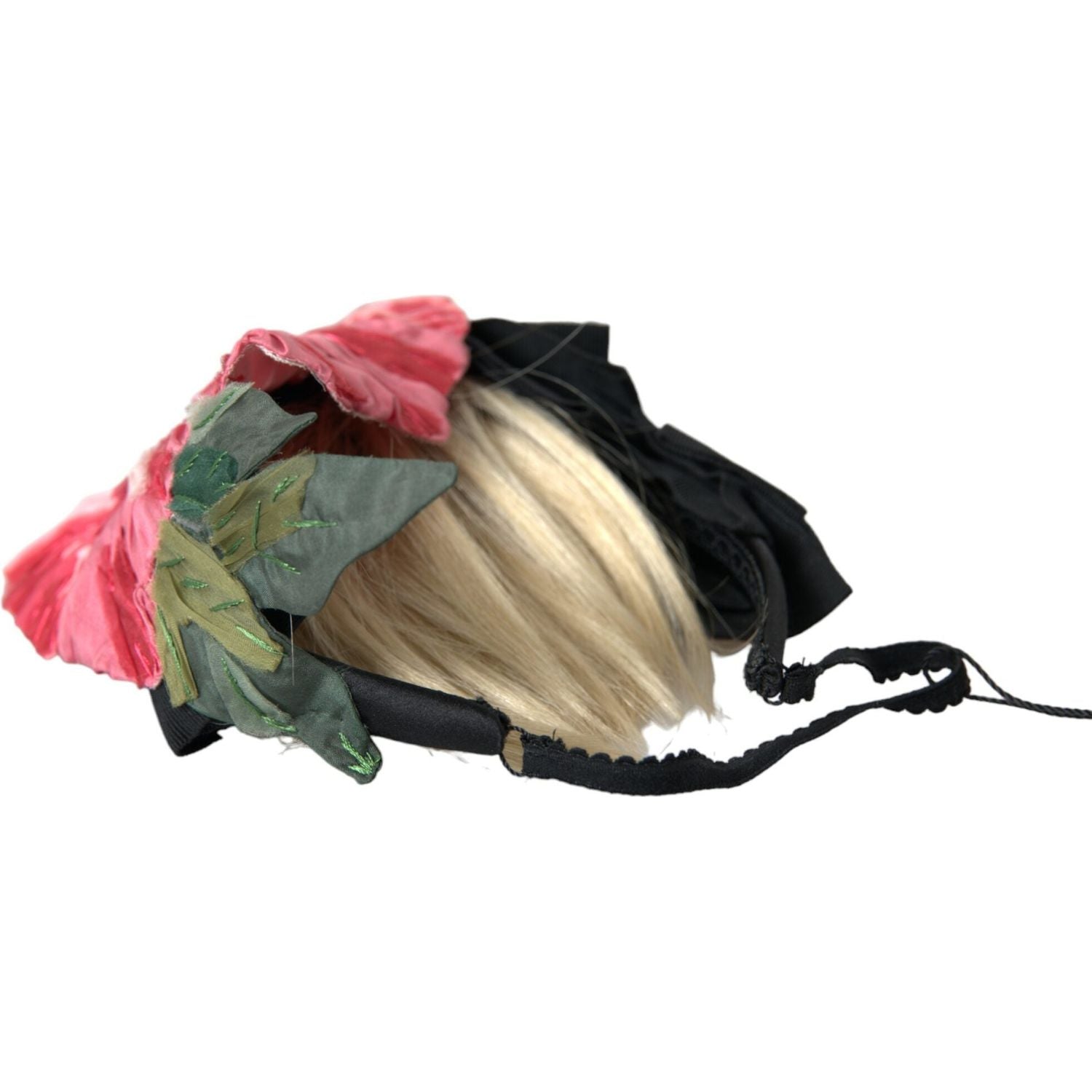 黑色粘胶白色头发 Parrucchiera 头带王冠