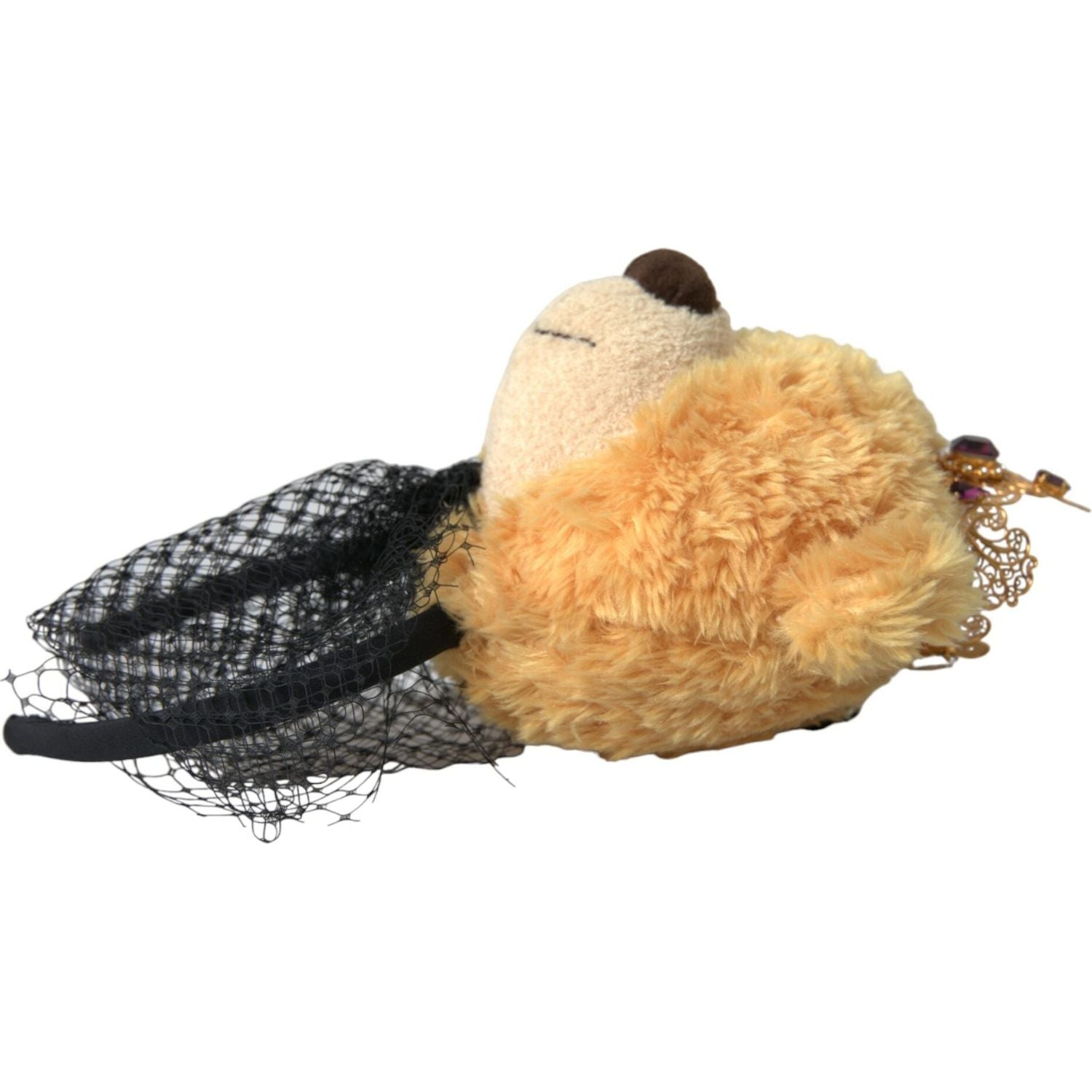 棕色泰迪熊金水晶皇冠发带王冠