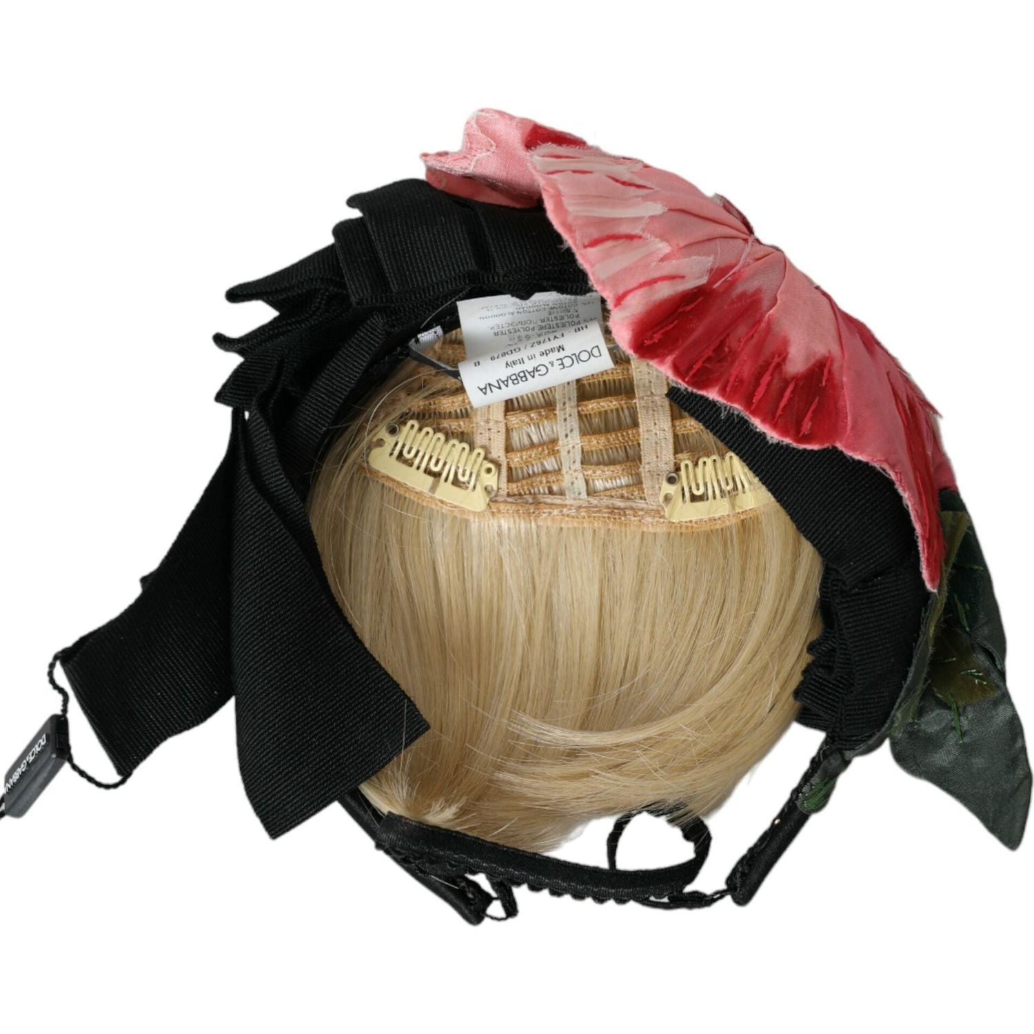 黑色粘胶白色头发 Parrucchiera 头带王冠