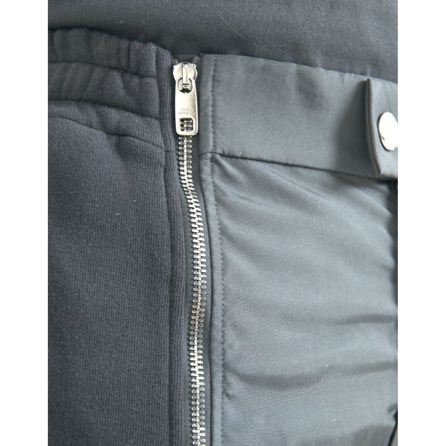 黑色棉混纺紧身裤