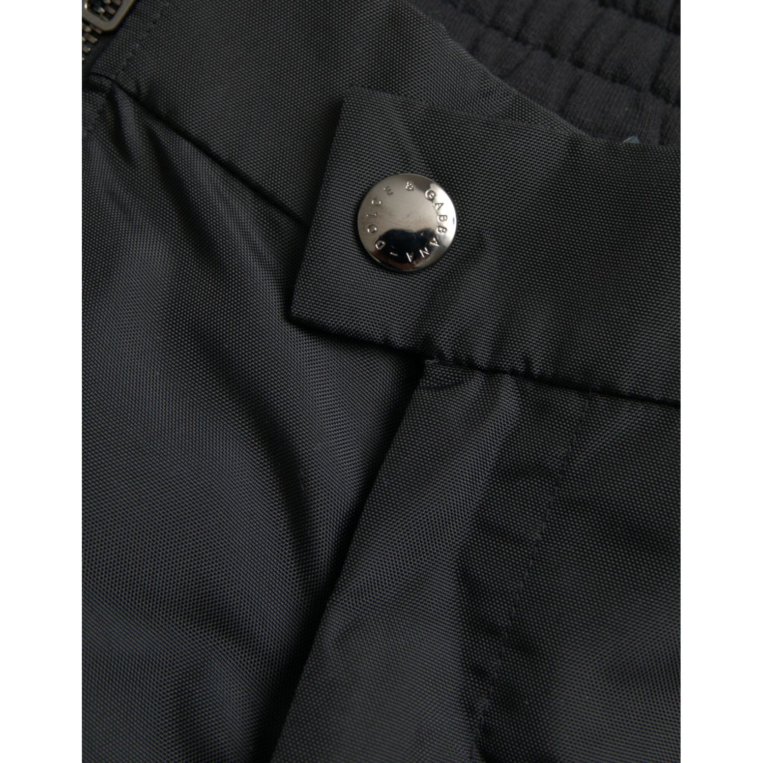 黑色棉混纺紧身裤