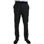 Dolce & Gabbana Black Silk Men Skinny Dress Pants PAN75330-54
