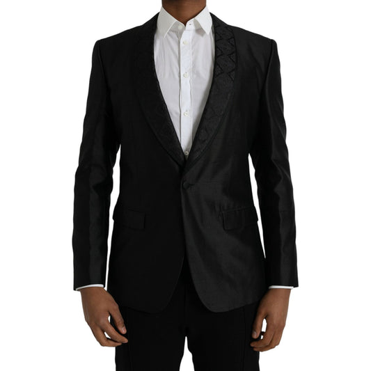 Dolce & Gabbana Black MARTINI Single Breasted Coat Blazer