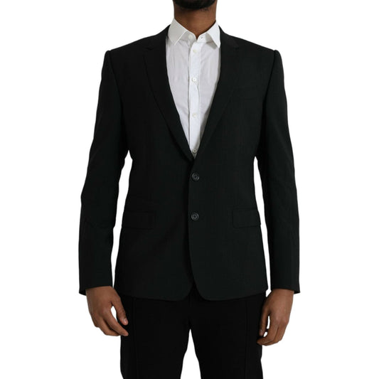 Dolce & Gabbana Blue GOLD Notch Single Breasted Coat Blazer Dolce & Gabbana Black