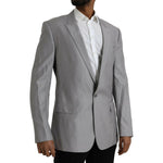 Dolce & Gabbana Gray Wool Peak Single Breasted Coat Blazer JKT4028-54