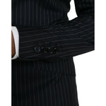 Dolce & Gabbana Black Stripe SICILIA Double Breasted Coat Blazer JKT4029-46