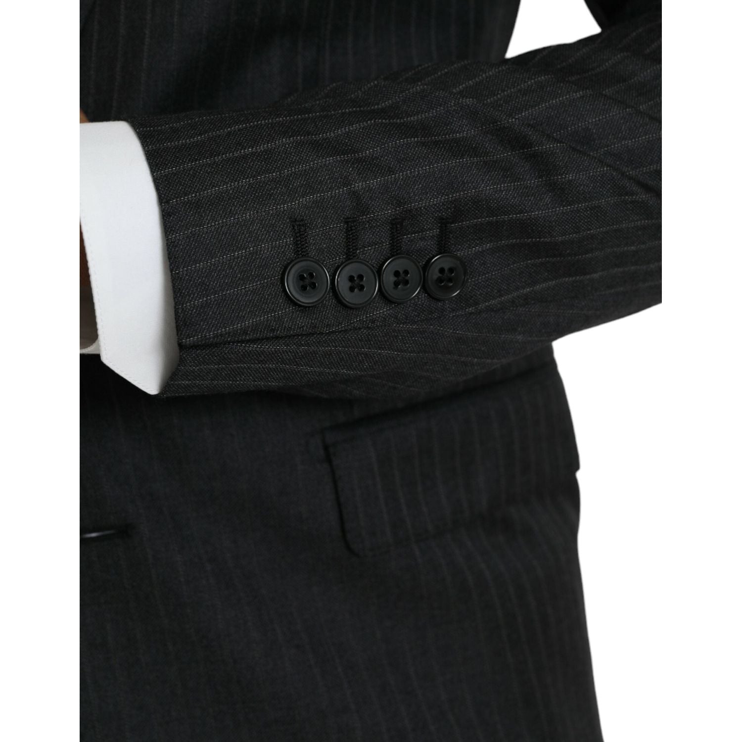 黑色条纹 MARTINI 单排扣大衣