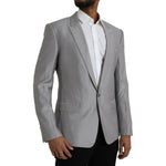 Dolce & Gabbana Gray Wool Peak Single Breasted Coat Blazer JKT4037-52
