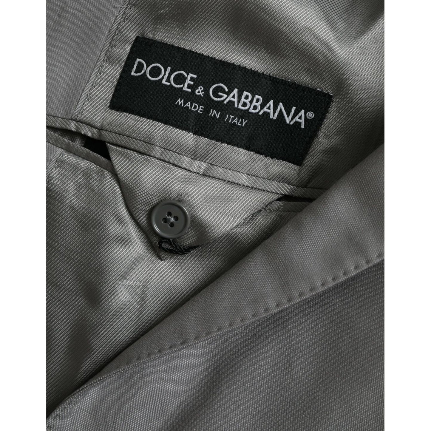 Dolce & Gabbana Gray Wool Peak Single Breasted Coat Blazer JKT4037-52