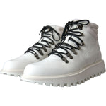 Dolce & Gabbana White Vulcano Trekking Men Ankle Boots Shoes Dolce & Gabbana Gray