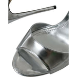 Dolce & Gabbana Silver KEIRA Leather Heels Sandals Shoes LA10711-40