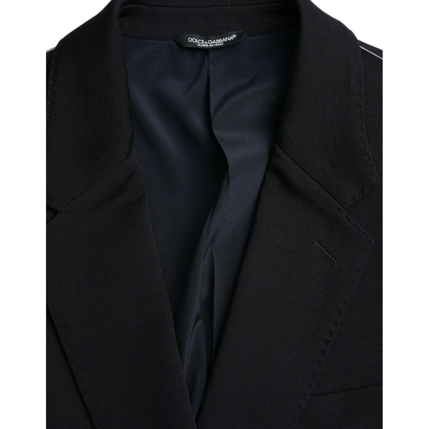 Dolce & Gabbana Black Wool Single Breasted Coat Blazer KOS2243-44