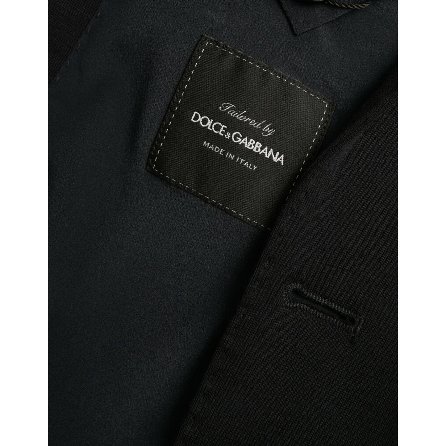 Dolce & Gabbana Black Wool Single Breasted Coat Blazer KOS2243-44