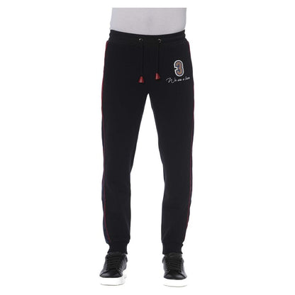 Trussardi Black Cotton Men Sports Pant