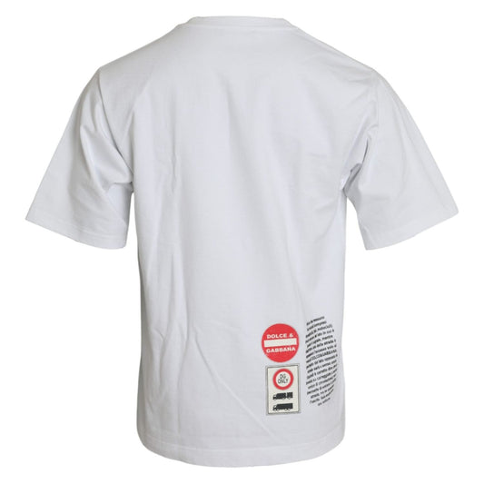 Dolce & Gabbana White Amor Heart Cotton Crewneck Short Sleeve T-shirt Dolce & Gabbana Light Gray