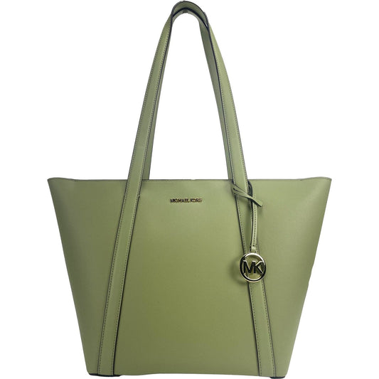 Michael Kors Large Pratt Shoulder Zip Tote Bag Light Sage Michael Kors Dim Gray