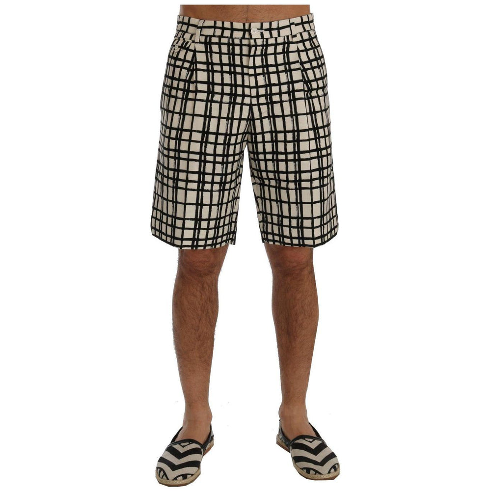 Dolce & Gabbana White Black Striped Casual Shorts SIG60402-4