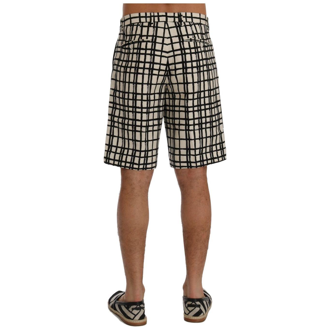 Dolce & Gabbana White Black Striped Casual Shorts SIG60402-4
